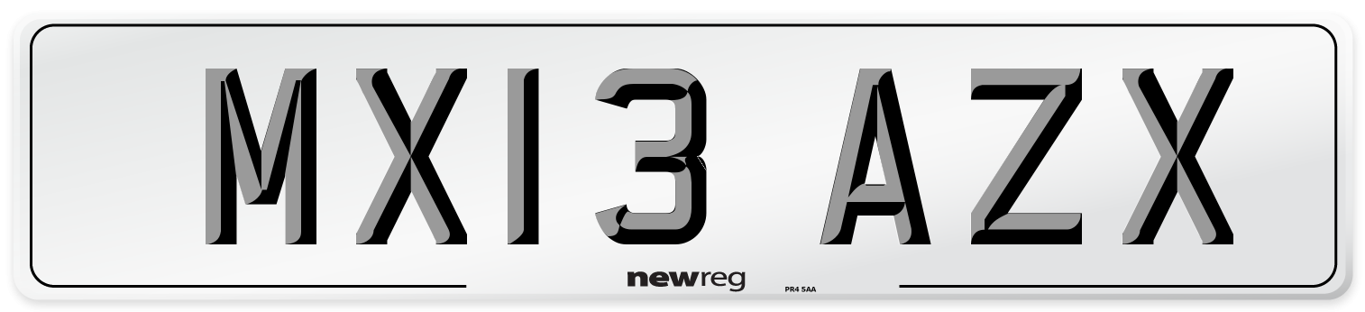 MX13 AZX Number Plate from New Reg